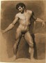 Muzzi Antonio-Nudo accademico incompiuto, in piedi, col braccio destro appoggiato ad un sostegno